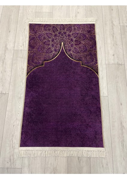 Seccade Saçaklı (Lateks Taban) 75 x 125 Ebat Mor