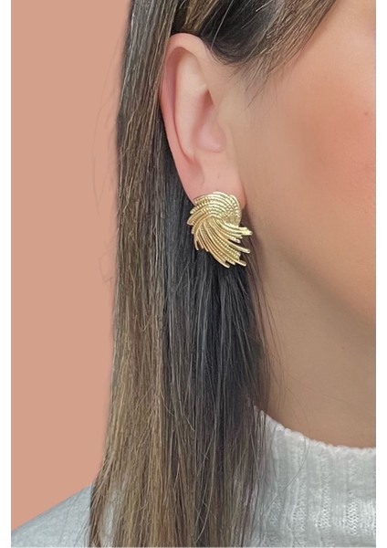 Vintage Metal Dokuma Gold Küpe fırsatları