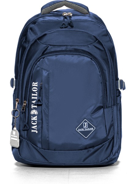 Tablet ve Laptop Bölmeli Çok Cepli Su Geçirmez Okul Çantası Lise ve Ortaokul JT60020 Gri