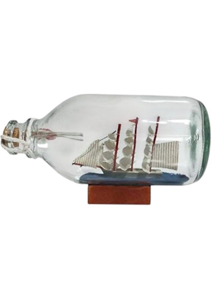 Dekoratif Cam Şişe Içinde Gemi Maketi – 14 x 8 cm