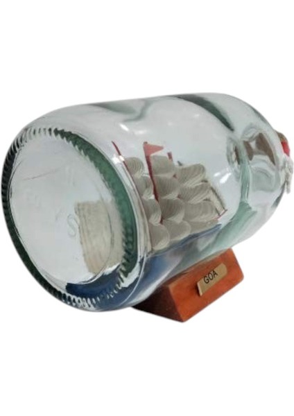 Dekoratif Cam Şişe Içinde Gemi Maketi – 11 x 6,5 cm