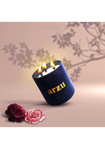 Arzzu Manolya Çiçeği Kokulu 3'lü Çıta Fitilli Mum – 500 ml