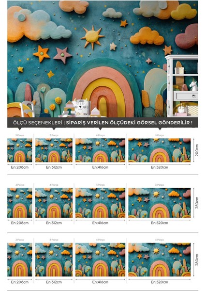 Kendinden Yapışkanlı 3 Boyutlu Gökkuşağı Çocuk Odası Duvar Kağıdı, 3D Bebek Odası Duvar Kağıdı fiyatları