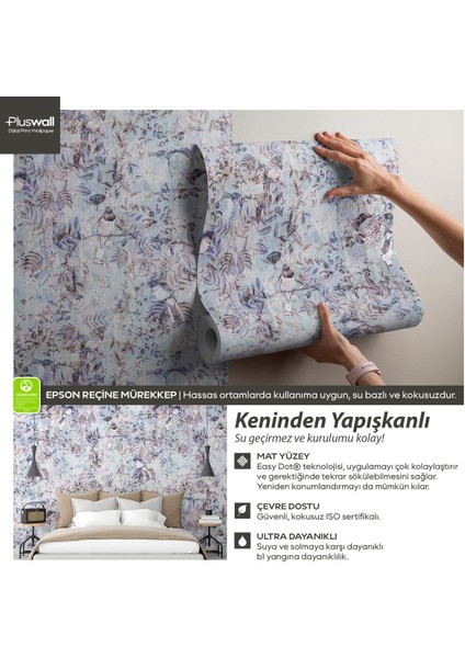 Kendinden Yapışkanlı Vintage Çiçek ve Kuş Desenli Kolay Uygulanan Kendin Yap Duvar Kağıdı fiyatları