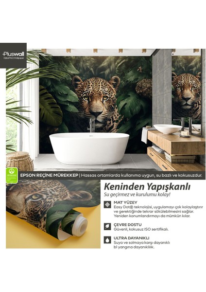 Kendinden Yapışkanlı Jaguar Kolay Uygulanan Kendin Yap Duvar Kağıdı, Yatak Odası Duvar Kağıdı