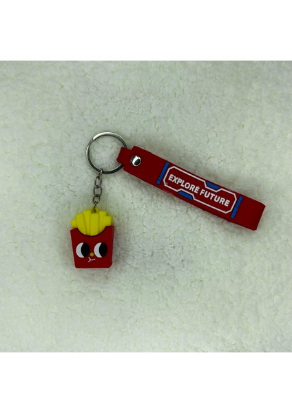 3D Silikon Patates Kızartması Anahtarlık