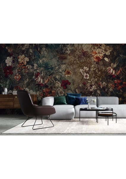 Nostaljik Vintage Çiçekler Duvar Kağıdı, Yatak Odası Duvar Kağıdı, Salon Duvar Kağıdı, Duvar Dekor fırsatları