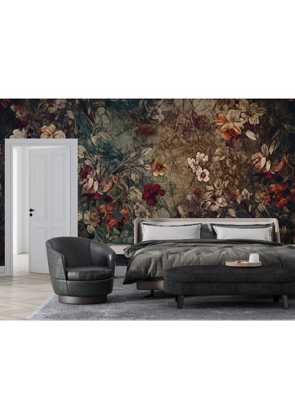Nostaljik Vintage Çiçekler Duvar Kağıdı, Yatak Odası Duvar Kağıdı, Salon Duvar Kağıdı, Duvar Dekor indirimleri