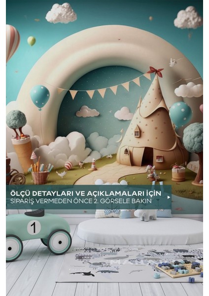 Kendinden Yapışkanlı 3D 3 Boyutlu Soyut Yaratıcı Bebek Çocuk Odası Duvar Kağıdı, Kreş Duvar Kağıdı