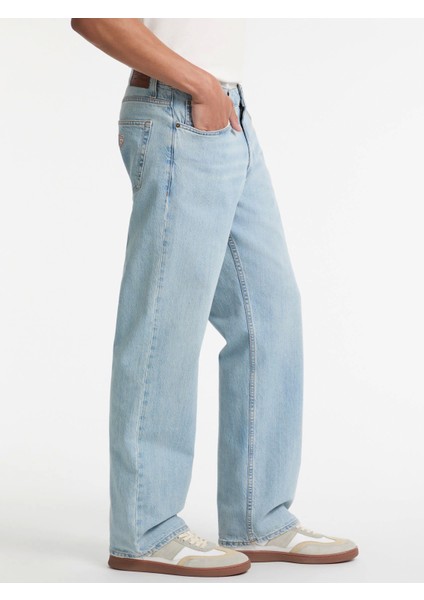Guess Erkek Mavi G15 Relaxed Taper Jean fırsatları