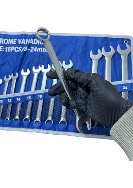 Chrome Vanadium 15 Parça Kombine Anahtar Seti