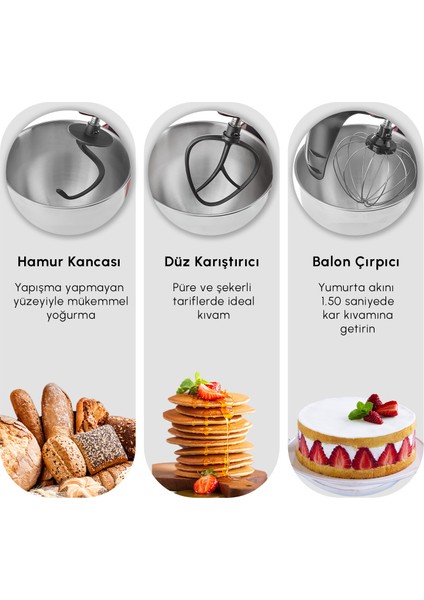 Mastermaid Chef Pro Çift Kollu Stand Mikser Rosegold 1750 W