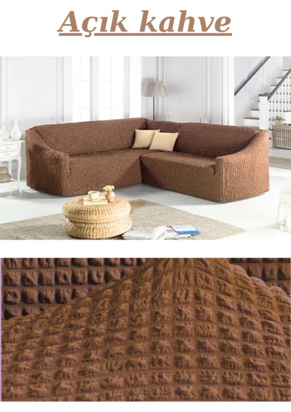 Bürümcük Eteksiz L Köşe Koltuk Örtüsü. 7 Kişilik Esnek, Köşe Koltuk Kılıfı. Toplam Uzunluk 550 cm