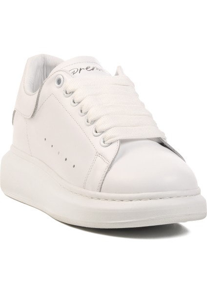 Beyaz Hakiki Deri Erkek Sneaker Premium 02028 M