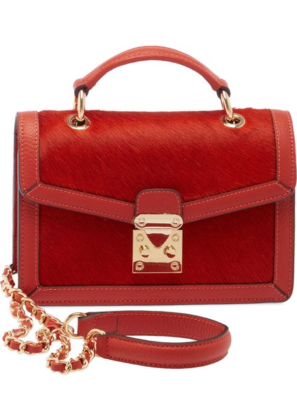Kırmızı Hakiki Deri Kadın El Çantası - S24K1BC80265-U7N
