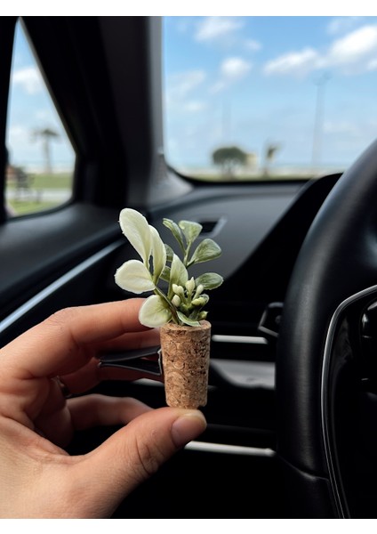 Şık Tasarım Mini Araç Klima Süsü | El Yapımı Mantar Saksı Çiçek Oto Kokusu | Difüzör(Kokusuz)Klipsli fırsatları