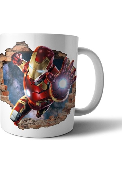 Iron Man Ironman Optik Illüzyonlu Kupa Bardak Model 1