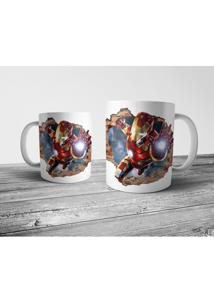 Iron Man Ironman Optik Illüzyonlu Kupa Bardak Model 1 fiyatları