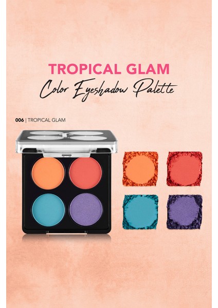 Color Palette Ince Yapılı & Mat Bitişli/ışıltılı 4'lü Göz Farı Paleti