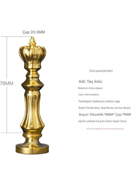 Mum Mühür Damga Kolu Premium Metal Kraliyet Tacı Antik Bakır indirimleri