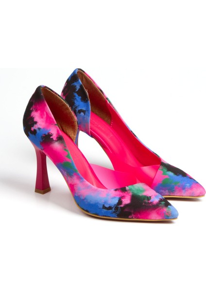 Kadın Renkli Şeffaf Detaylı Topuklu Ayakkabı 3087