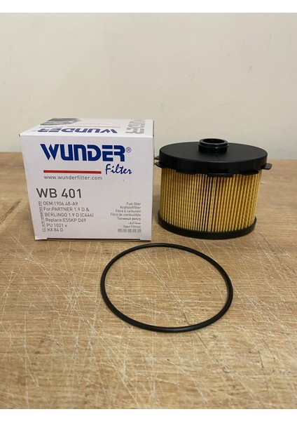 Wunder WB401 Yakıt Filtresi Partner P206 P306 Berlıngo Jumpy Xsara Scudo Dw8 DW8B 01 08 Corolla 00 02 1.9d 97