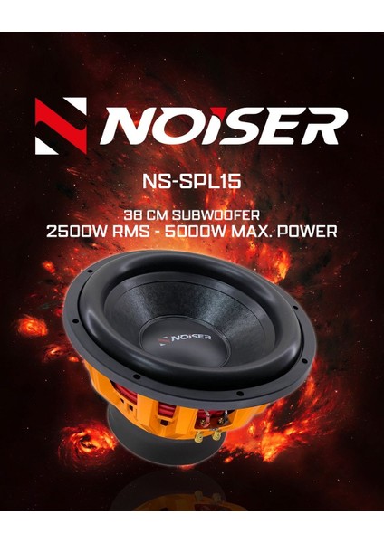 NS-SPL15 38 cm Subwoofer Bass | 5000W Max - 2500W Rms | 4 Ohm