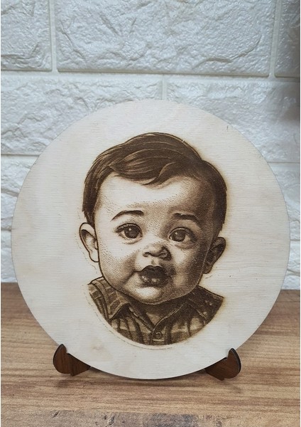 Kişiye Özel Fotoğraf Ahşap Yakma Baskı 19X19 cm