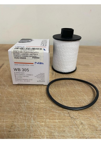Wunder WB305 Yakıt Filtresi Albea Doblo 05> Punto Ducato Boxer Jumper Astra H Corsa C Antara