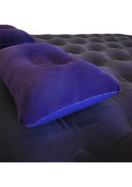 Double Çift Kişilik Şişme Yatak Seti (2 Yastık + Pompa Dahil) 191*137*22 cm 2200