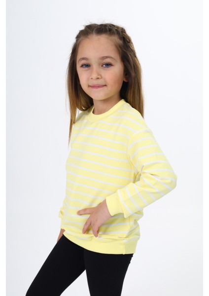 Kız Çocuk Çizgili Sweatshirt modelleri