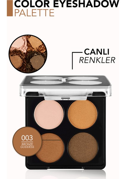 Color Palette Ince Yapılı & Mat Bitişli/ışıltılı 4'lü Göz Farı Paleti