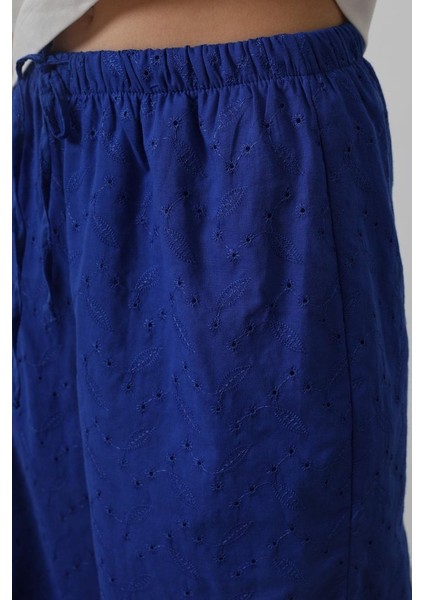 Beli Bağlamalı Brode Pantolon - Saks