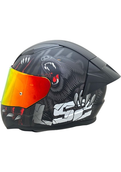 Rapıd 2 Clawn Mat Siyah-Gri-Kırmızı Kask Full Set fiyatları