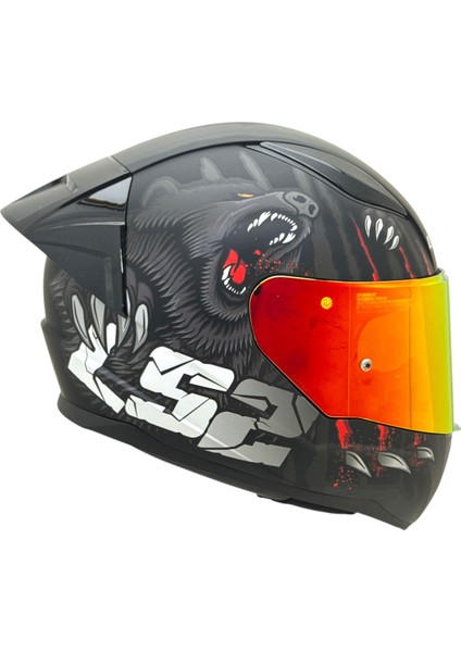 Rapıd 2 Clawn Mat Siyah-Gri-Kırmızı Kask Full Set modelleri