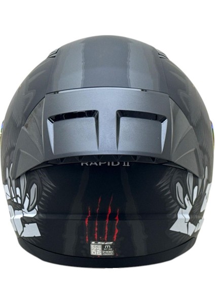 Rapıd 2 Clawn Mat Siyah-Gri-Kırmızı Kask Full Set fırsatları
