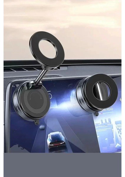 K007 Pro 360 Dönebilen Vakumlu Manyetik Katlanır Magsafe Araç Ev Ofis Pürüzsüz Zeminler Tutucu