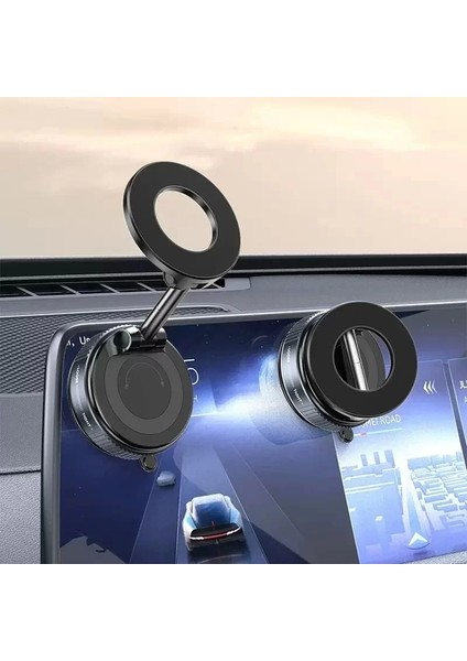 K007 Pro 360 Dönebilen Vakumlu Manyetik Katlanır Magsafe Araç Ev Ofis Pürüzsüz Zeminler Tutucu