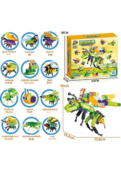 Çocuk Kombine Tyrannosaurus Rex Böcek Okyanus Dinozor Dünyası Küçük Parçacık Montaj Yapı Taşları (Yurt Dışından)