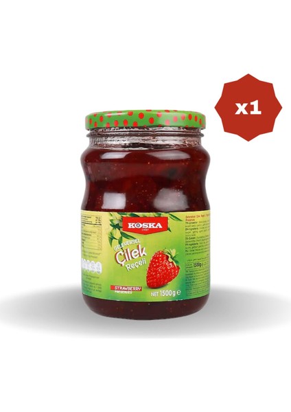 Kavanoz Çilek Reçeli 1500 gr - (1 Adet)