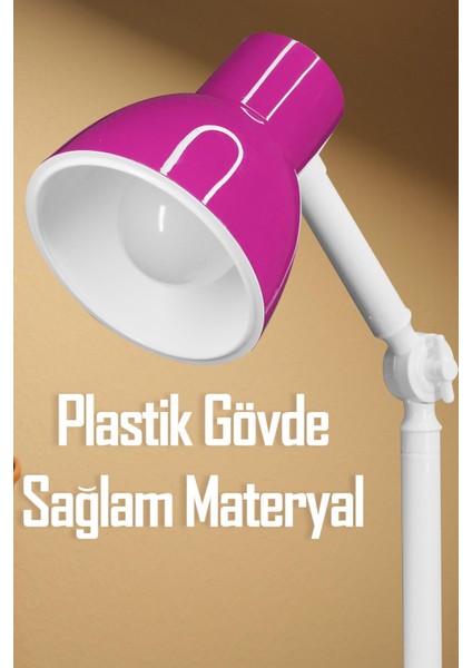 Akrobat Masa Lambası Retro Model Kablolu Elektrikli Ders Çalışma Lamba Kitap Okuma Işığı Pembe Kml