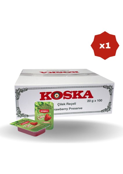 Piknik Çilek Reçeli 20 gr 100'lü - (1 Paket)