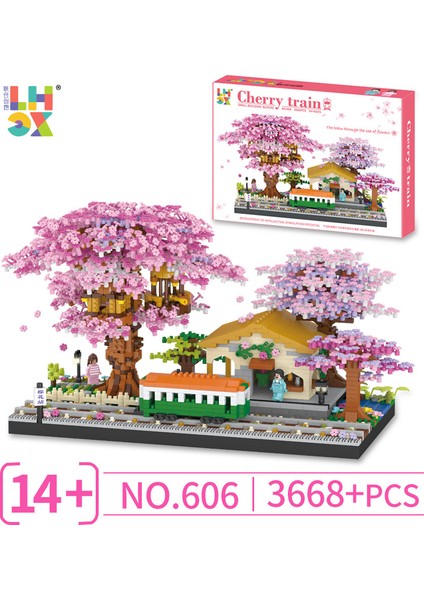Sakura Ağaç Evi Küçük Parçacık Yapı Taşları Eğitici Montaj Oyuncaklar Kız Hediyeler (Yurt Dışından)