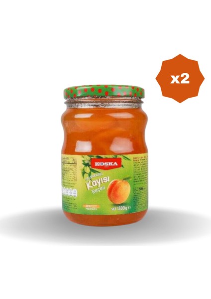 Kavanoz Kayısı Reçeli 1500 gr - (2 Adet)