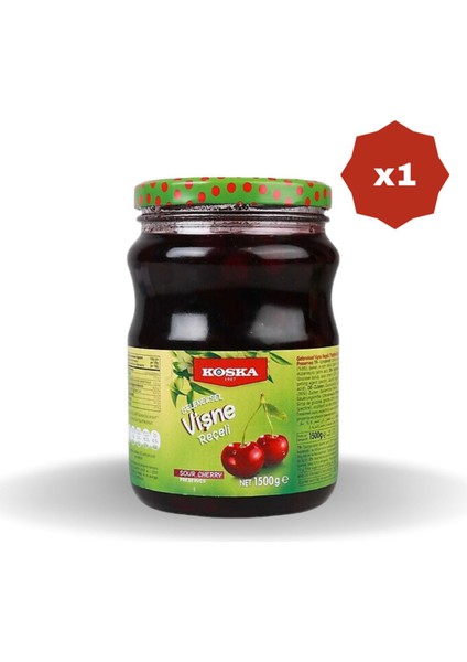 Kavanoz Vişne Reçeli 1500 gr - (1 Adet)