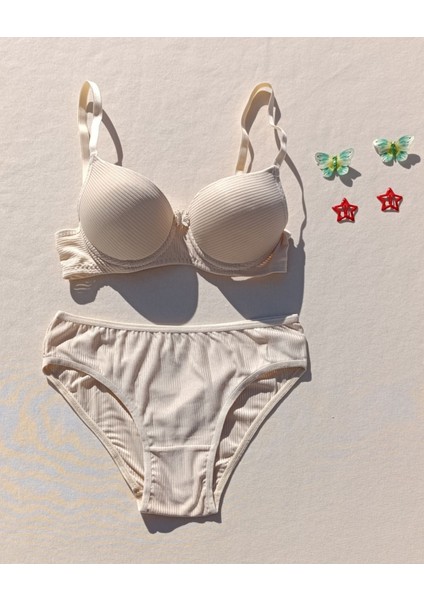 Fitilli Dolgulu Sütyen ve Külot Iç Çamaşır Takımı