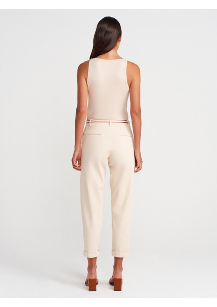 71651 Kemerli Chino Pantolon-Ekru fiyatları