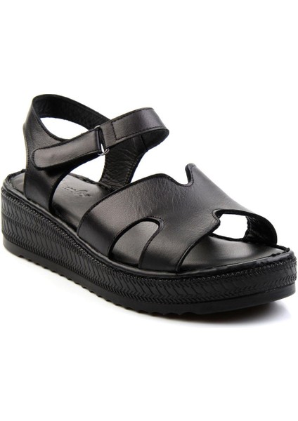 Siyah Leather Kadın Sandalet K05552008503