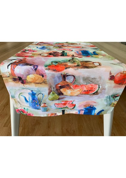 Vintage Natürmort Desenli Runner 44 x 148 cm