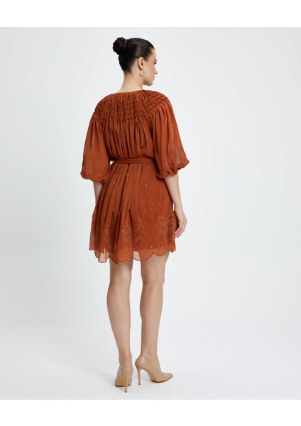 Şık Kadın Tunik - Yakası Bağlamalı - Kemerli - Modern Tasarım - Özel Gün ve Davet Için Tunik fırsatları